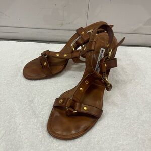 Brown Leather Womans Manolo Blahnik heels